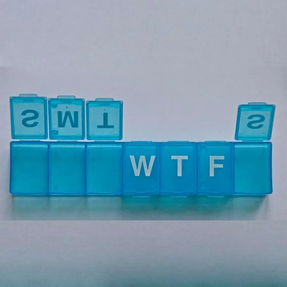 Weekly 7-Day Pill Organizer, Days of the Week Locked Container